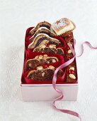 Poppy seed stollen, sweet yeast dumpling and fruit bread in gift box