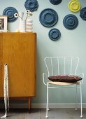 Painted stucco rosettes on a wall