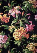 A section of wallpaper with a floral design