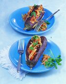Stuffed aubergines with vegetarian stuffing