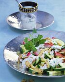 Courgette salad with walnut sauce