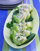 Kohlrabi with blue cheese cream