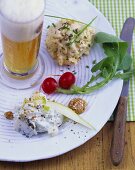 Two kinds of obatzda (Camembert spread) & wheat beer (Bavaria, DE)