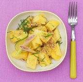 Pineapple salad with lemon grass and mint