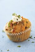 Bacon and onion muffin with sour cream