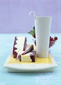 Berry and vanilla ice cream with meringue