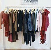 Clothes hanging on a clothes rail