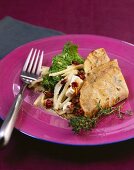 Pancakes with Hamburg parsley root and savoy cabbage