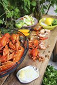 Ingredients for crayfish salad