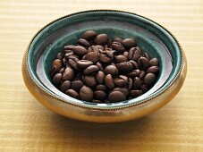 A bowl of coffee beans