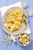 Ravioli and Uszka (Polish stuffed dumplings) for Christmas dinner