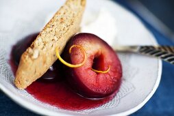 Red wine plum with a rusk