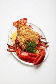 Lobster stuffed with prawns