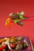Stir-fried beef and peppers