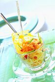 Savoury mango salad with spicy dressing