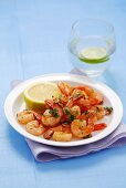 Fried prawns with garlic and parsley, Venezuela