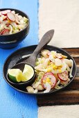 Lima bean salad with cabbage, Peru