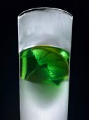 Chilled mint liqueur with lime