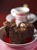 Brownies and coffee cup