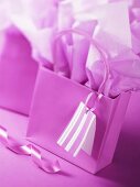 Purple gift bag and wrapping paper