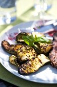 Grilled courgettes with garlic