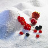 Sugar landscape with assorted berries