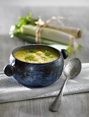 Leek soup with basil