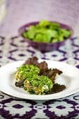 Tuna tartare with herbs and green salad