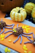 Puffed rice and liquorice spiders for Halloween