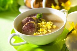 Zurek (Easter soup with boiled egg and sausage, Poland)