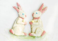Two iced Easter Bunnies