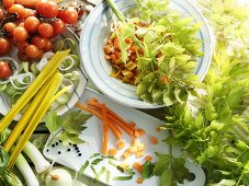 Ingredients for vegetable soup