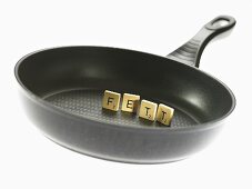 The word 'FETT' (Fat in German) in frying pan