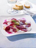 Turbot carpaccio with beetroot