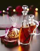 Christmas gifts: spiced liqueur and nuts & raisins