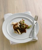 Braised pork cheeks in rosemary and almond butter