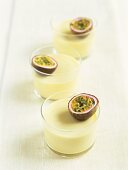 Cream dessert with passion fruit