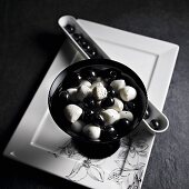 Mozzarella with black olives