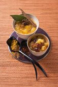 Spicy mango chutney and pineapple chutney with cranberries