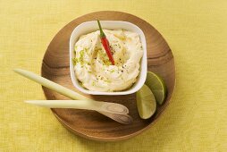 Lemongrass and ginger butter with red chilli peppers
