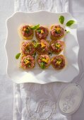 Luncheon meat canapés