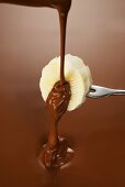 Banana with melted chocolate
