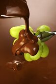 Grapes in chocolate sauce