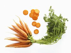Ein Bund Karotten mit Grün