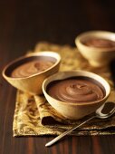Chocolate mousse in small bowls