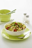 Pasta salad with avocado and chicken