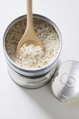 Arborio rice in a tin