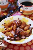 Duck breast with peaches