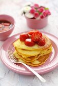 Pancakes with strawberries