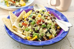 Couscous salad with tortillas